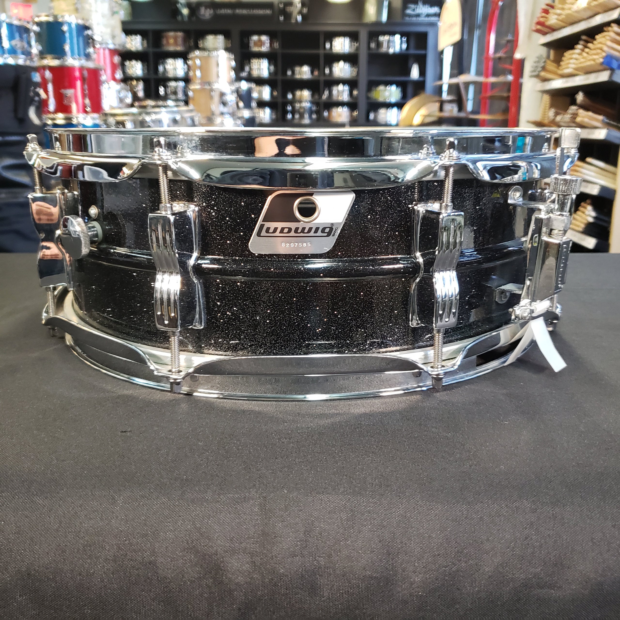 Ludwig LM404 14" x 5" Acrolite Black Galaxy Snare Drum MADE IN USA The Drum Den of Hoboken